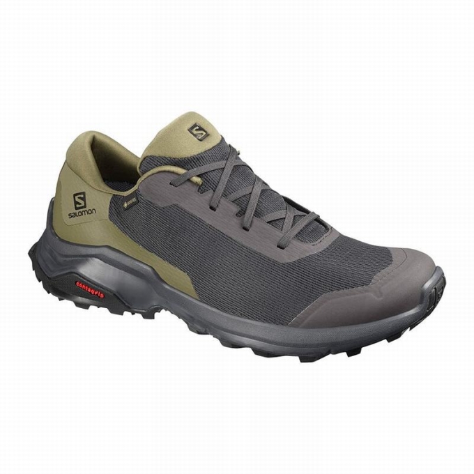 Tenis Senderismo Salomon X REVEAL GORE-TEX Hombre Grises Oscuro Verde Oliva | MX-230ZHJC