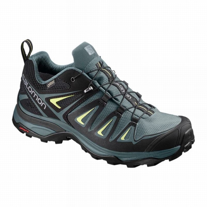 Tenis Senderismo Salomon X ULTRA 3 GORE-TEX Mujer Verdes Negros | MX-137LTXV