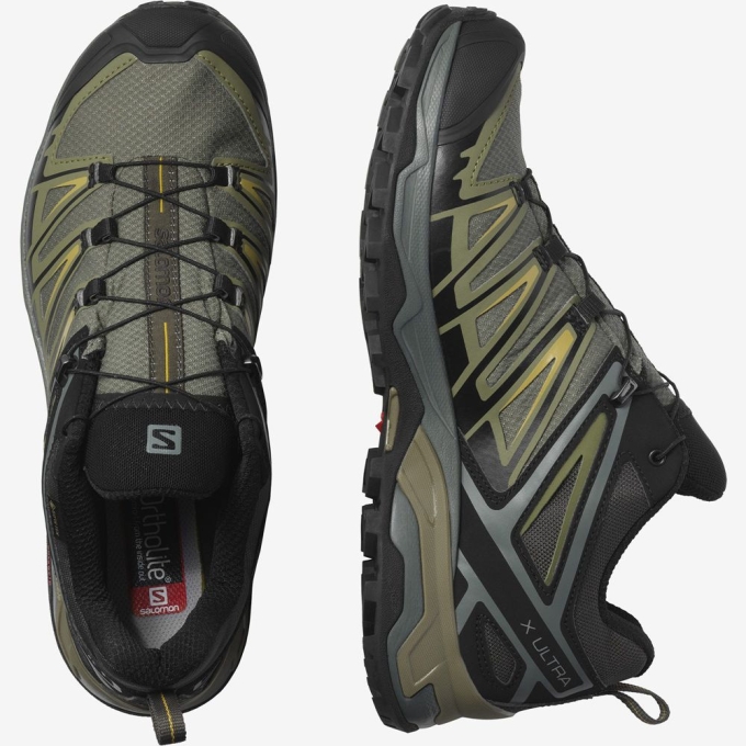 Tenis Senderismo Salomon X ULTRA 3 GORE-TEX Hombre Dorados | MX-740YRGA