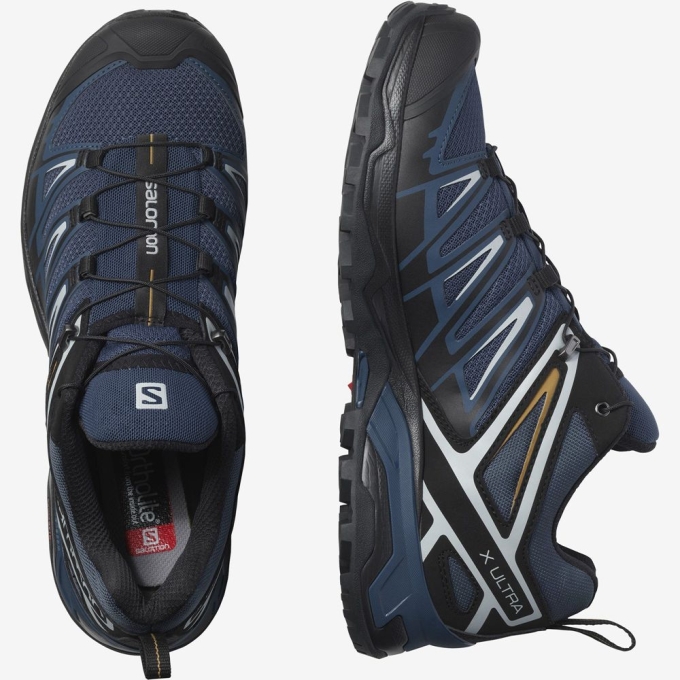 Tenis Senderismo Salomon X ULTRA 3 Hombre Azules | MX-428NKLG