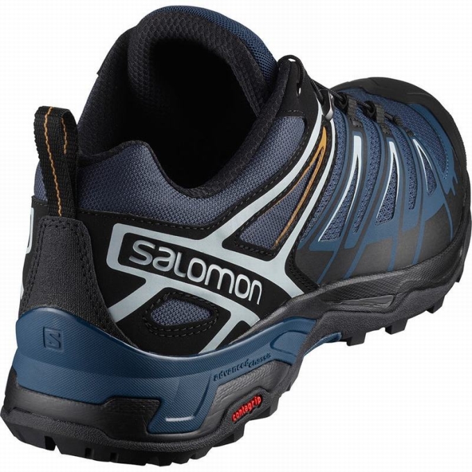 Tenis Senderismo Salomon X ULTRA 3 Hombre Azul Marino Negros | MX-872FNOU