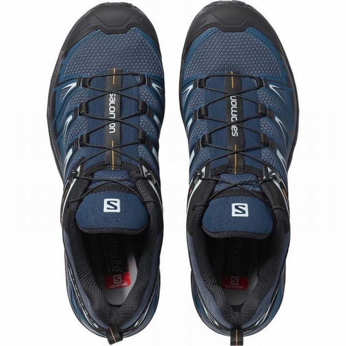 Tenis Senderismo Salomon X ULTRA 3 Hombre Azul Marino Negros | MX-872FNOU