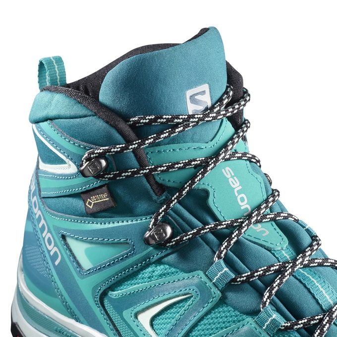 Tenis Senderismo Salomon X ULTRA 3 MID GTX W Mujer Azules Oscuro | MX-213CMVI