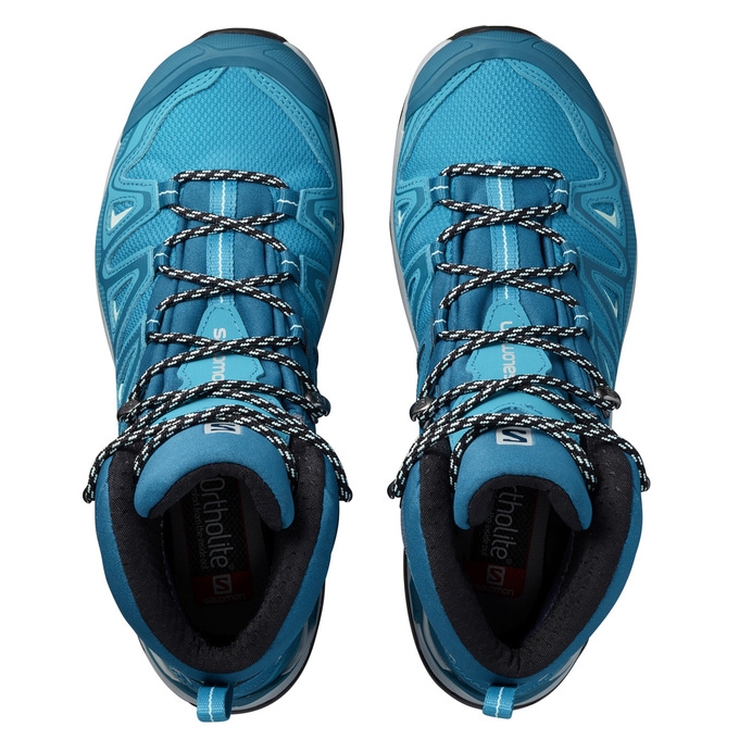 Tenis Senderismo Salomon X ULTRA 3 MID GTX W Mujer Azules Oscuro | MX-213CMVI