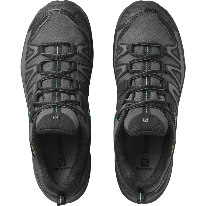 Tenis Senderismo Salomon X ULTRA 3 PRIME GTX W Mujer Plateados Negros | MX-074NZGT