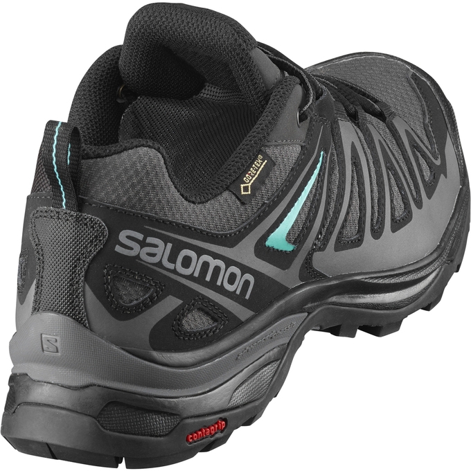 Tenis Senderismo Salomon X ULTRA 3 PRIME GTX W Mujer Plateados Negros | MX-074NZGT