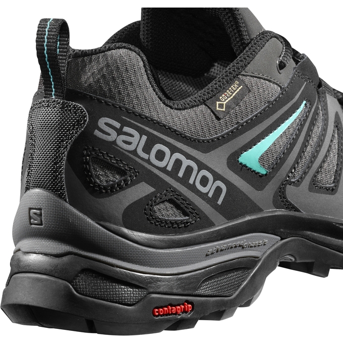 Tenis Senderismo Salomon X ULTRA 3 PRIME GTX W Mujer Plateados Negros | MX-074NZGT