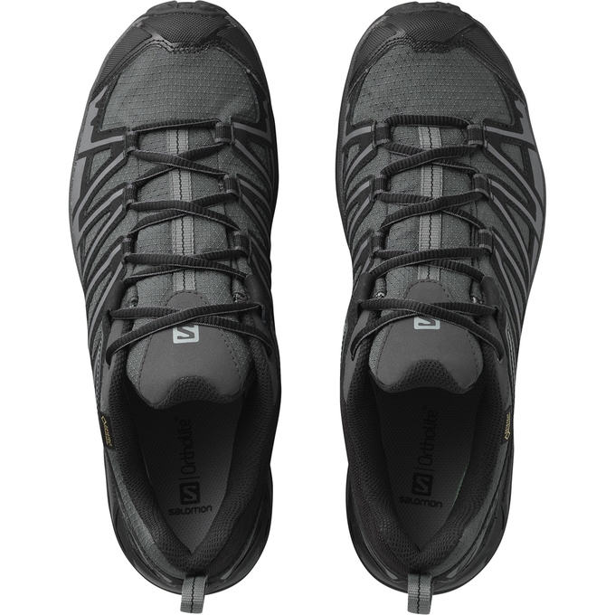 Tenis Senderismo Salomon X ULTRA 3 PRIME GTX Hombre Plateados Negros | MX-106GLWD