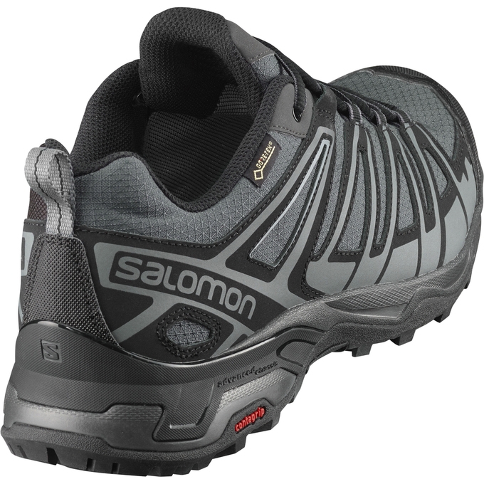 Tenis Senderismo Salomon X ULTRA 3 PRIME GTX Hombre Plateados Negros | MX-106GLWD