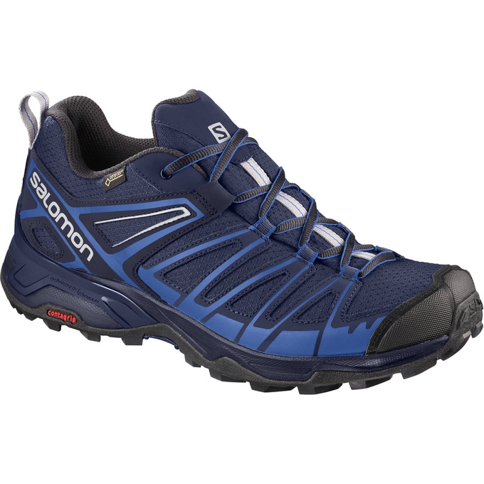 Tenis Senderismo Salomon X ULTRA 3 PRIME GTX Hombre Azul Marino Negros | MX-950XBWE