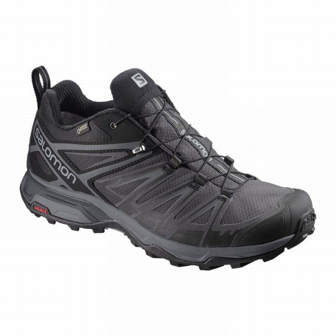 Tenis Senderismo Salomon X ULTRA 3 WIDE GORE-TEX Hombre Negros | MX-517AKLZ