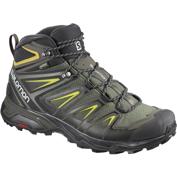 Tenis Senderismo Salomon X ULTRA 3 WIDE MID GTX Hombre Negros | MX-794XSAG