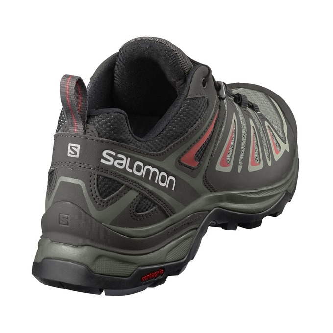 Tenis Senderismo Salomon X ULTRA 3 W Mujer Negros Verde Oliva | MX-954PGEA