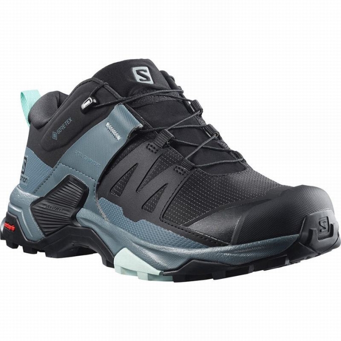 Tenis Senderismo Salomon X ULTRA 4 GORE-TEX Mujer Negros Azules | MX-204OVSM