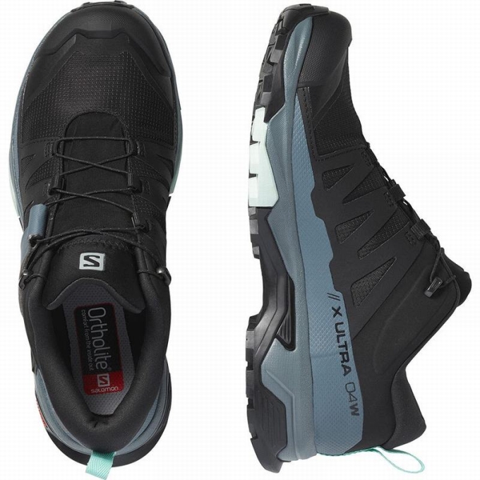 Tenis Senderismo Salomon X ULTRA 4 GORE-TEX Mujer Negros Azules | MX-204OVSM