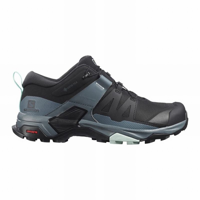 Tenis Senderismo Salomon X ULTRA 4 GORE-TEX Mujer Negros Azules | MX-204OVSM