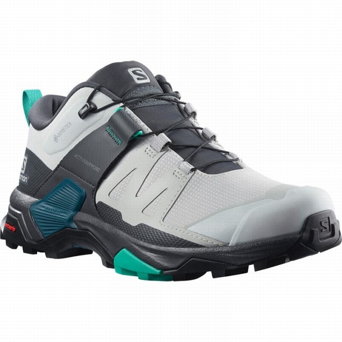 Tenis Senderismo Salomon X ULTRA 4 GORE-TEX Mujer Grises Verde Menta | MX-657QHMG