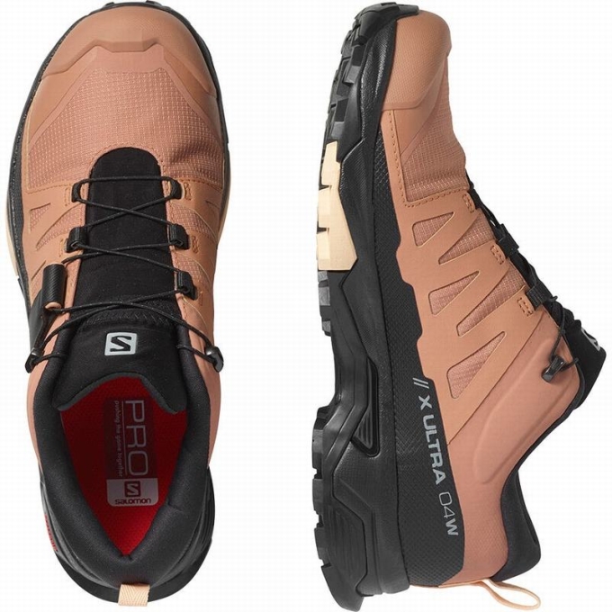 Tenis Senderismo Salomon X ULTRA 4 GORE-TEX Mujer Negros Creme | MX-950ZQBK