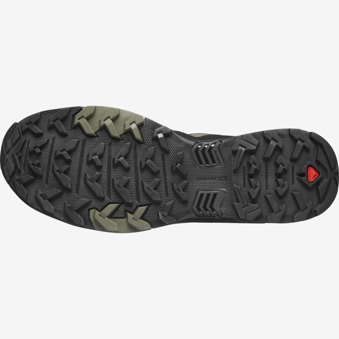 Tenis Senderismo Salomon X ULTRA 4 WIDE GORE-TEX Hombre Verdes | MX-481NZYK