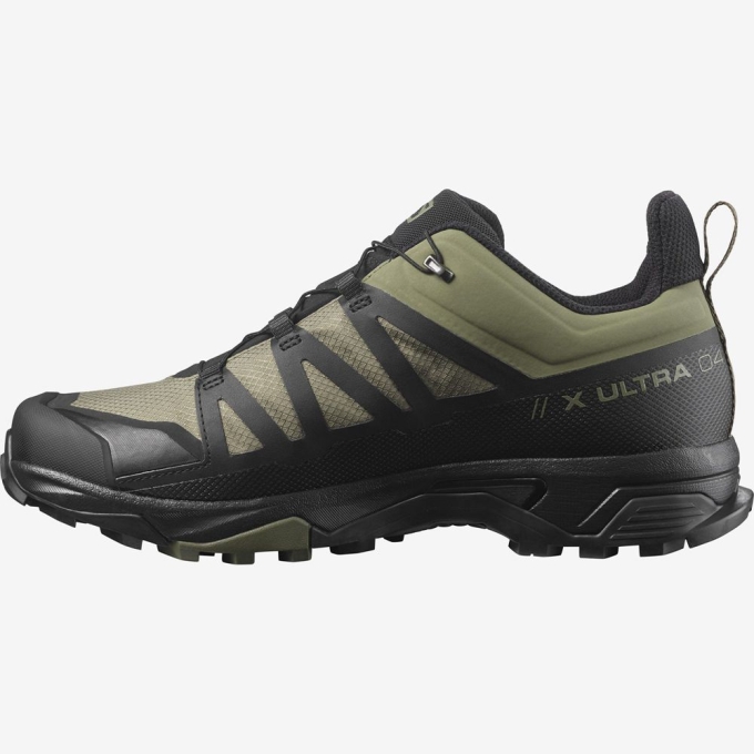 Tenis Senderismo Salomon X ULTRA 4 WIDE GORE-TEX Hombre Verdes | MX-481NZYK