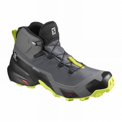 Botas Montaña Salomon CROSS HIKE MID GORE-TEX Hombre Negros Verdes Claro | MX-670XNGO