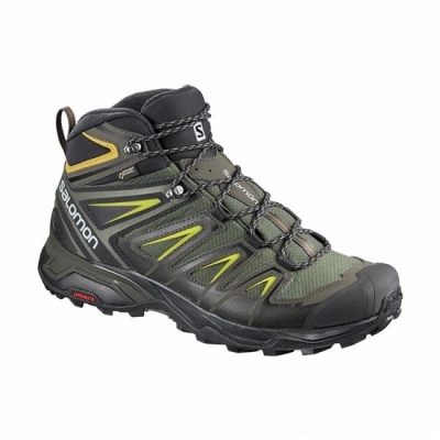 Botas Montaña Salomon X ULTRA 3 MID GORE-TEX Hombre Grises Negros | MX-675EBPW