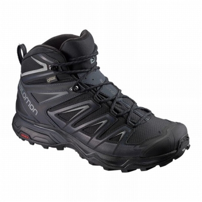 Botas Montaña Salomon X ULTRA 3 WIDE MID GORE-TEX Hombre Negros | MX-593IAUH