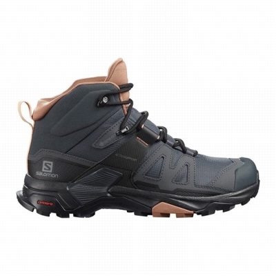 Botas Montaña Salomon X ULTRA 4 MID GORE-TEX Mujer Grises Oscuro Creme | MX-357HCVW