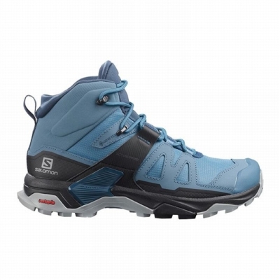 Botas Montaña Salomon X ULTRA 4 MID GORE-TEX Mujer Azules Negros | MX-950HTLJ