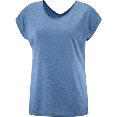 Camiseta Salomon COMET SS W Mujer Azules | MX-726AWQT