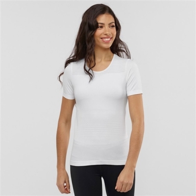 Camiseta Salomon ESSENTIAL MOVE ON SEAMLESS Mujer Blancos | MX-120YMKB