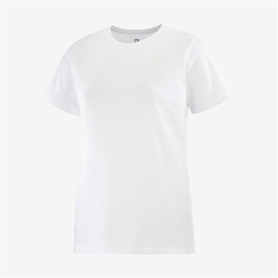 Camiseta Salomon OUTLIFE SMALL LOGO SS W Corta Sleeve Mujer Blancos | MX-178KQNC