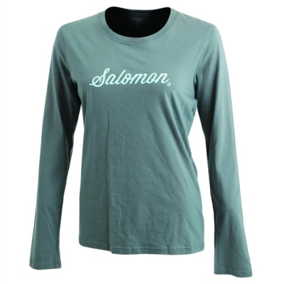 Camiseta Salomon SMOOTH LS W Long Sleeve Mujer Verdes | MX-271SLKA