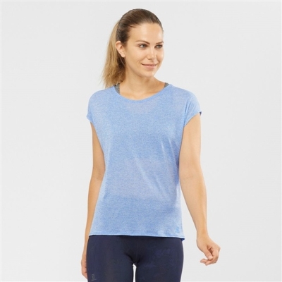 Camiseta Salomon XA SLEEVE TECH W Corta Sleeve Mujer Marina | MX-248FXMQ