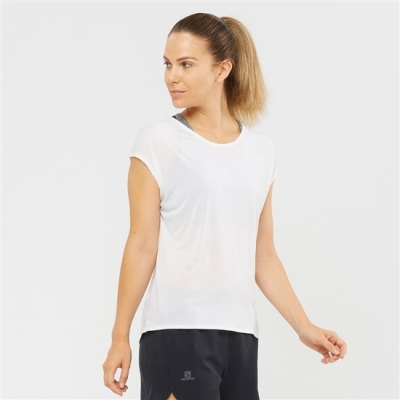 Camiseta Salomon XA SLEEVE TECH W Corta Sleeve Mujer Blancos | MX-357LZRK