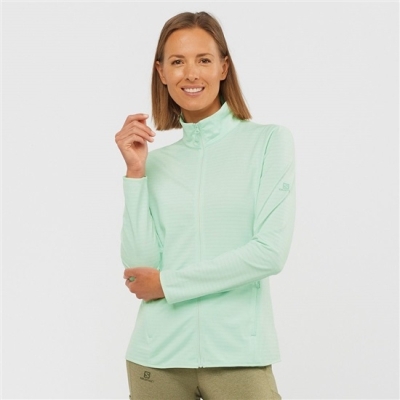 Capas Intermedias Salomon ESSENTIAL LIGHTWARM Full Zip Capa Intermedia Jacket Mujer Azules | MX-807LSNJ