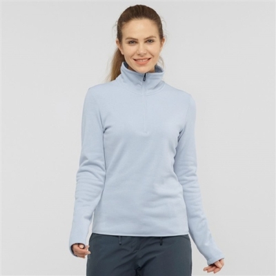 Capas Intermedias Salomon WARM AMBITION HALF ZIP W Jacket Mujer Azules | MX-510VTAP