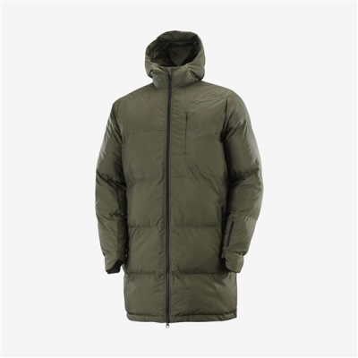 Chaquetas Salomon OUTLIFE PACKABLE LONG PUFFER JKT U Insulated Hombre Verde Oliva | MX-630NXIH