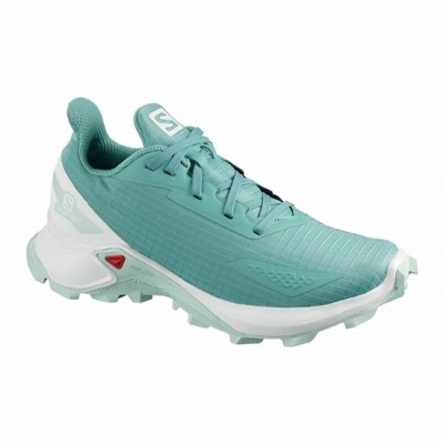 Tenis Para Trail Running Salomon ALPHACROSS BLAST Niños Turquesa Blancos | MX-160UFIT