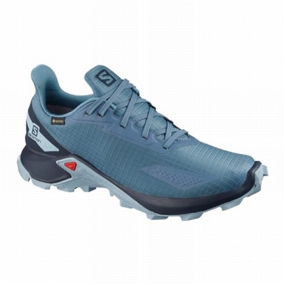 Tenis Para Trail Running Salomon ALPHACROSS BLAST GTX W Mujer Azules Azul Marino | MX-483KODA