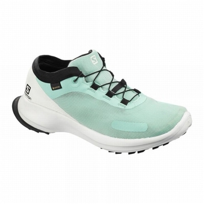 Tenis Para Trail Running Salomon SENSE FEEL GTX W Mujer Turquesa Blancos | MX-498SMFH