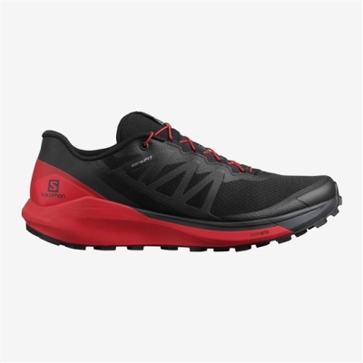 Tenis Para Trail Running Salomon SENSE RIDE 4 Hombre Negros Rojos | MX-145AFQD