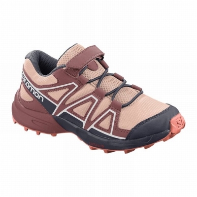 Tenis Para Trail Running Salomon SPEEDCROSS Niños Vino Coral | MX-051LFTZ