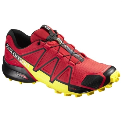 Tenis Para Trail Running Salomon SPEEDCROSS 4 Hombre Rojos Amarillos | MX-081RWMN