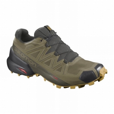 Tenis Para Trail Running Salomon SPEEDCROSS 5 GORE-TEX Hombre Verde Oliva | MX-158GZEK