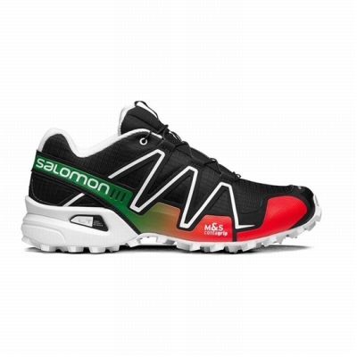 Tenis Para Trail Running Salomon SPEEDCROSS 3 Hombre Negros Blancos | MX-346GRZU