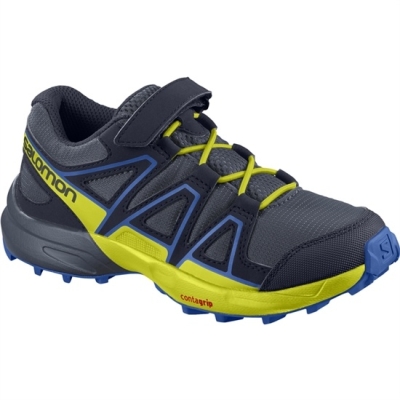 Tenis Para Trail Running Salomon SPEEDCROSS BUNGEE K Niños Azul Marino Amarillos | MX-485ROBJ