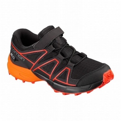 Tenis Para Trail Running Salomon SPEEDCROSS CLIMASALOMON WATERPROOF Niños Negros Marrom | MX-523FDJG