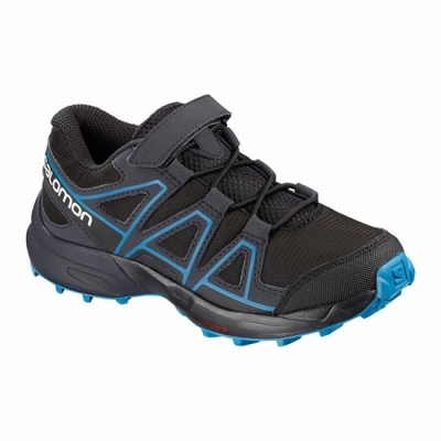 Tenis Para Trail Running Salomon SPEEDCROSS Niños Negros Grises Oscuro | MX-857BRWJ