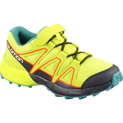 Tenis Para Trail Running Salomon SPEEDCROSS BUNGEE K Niños Amarillos Negros | MX-938GSTY